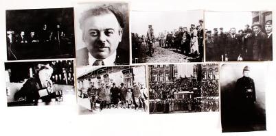 cca 1910-1919 Kun Béla és kortársai, elvtársai, eredeti negatívokról készült későbbi nagyítások, 8 db, 13x17 cm és ehhez közeli méretekben