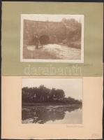 1913-1916 Soroksári patak és Soroksári-Duna, kartonra ragasztva, képméret 8x11 cm, karton 14x19 cm