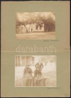 1913 Ismeretlen szerző 2 db fotója Dunaharasztiból, kartonra ragasztva, képméret 7x11 cm, karton 14x19 cm