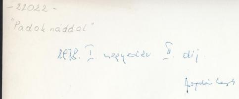 1978 Bogdán Lajos: Padok náddal, vintage fotóművészeti alkotás, hátoldalán feliratozva, 16x23 cm