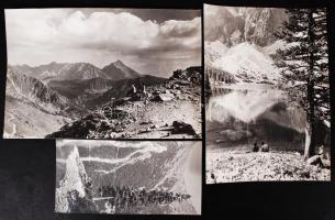 cca 1950-1960 Árokay József: 3 felvétel a Lengyel-Tátrából, 21x11 és 19x29 cm közötti méretekben
