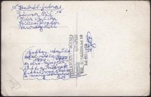 cca 1950-1960 Tiszavölgyi József felvétele színészekről, balról-jobbra (többek között) Jávor Pál, Rá...