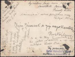 1936 Magyar leányok Bécsben készült csoportképe, feliratozva, 11x15 cm