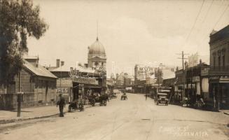 Sydney Parramatta, Church street, flag store, Aspland's shoe and boot shop, Mobiloils (Rb)