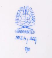 Herendi narancssárga Apponyi mintás lapostányér szett, kézzel festett, hibátlan, jelzett, d:25,5 cm