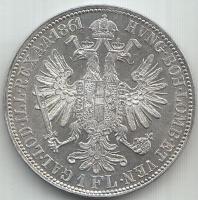 Ausztria 1861A 1Fl Ag "Ferenc József" T:1 Austria 1861A 1 Florin Ag "Franz Joseph" C:UNC