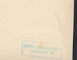 1936 Meaamiamx: Thessaloniki, napnyugta az Égei tengeren, pecséttel jelzett, feliratozott, 17x23 cm