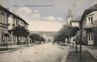 Lőcse Kossuth utca, Minoriták temploma; Braun Fülöp kiadása / street, church (EK)