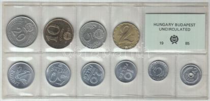 1985. 2f-20Ft 10db klf érmés forgalmi sor fóliatokban T:1