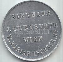 Ausztria/Bécs 1936. "70. éves a J. Chrystoph Bankház" Ag emlékérem (6.78g/0.800/25mm) T:2
...