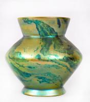 Zsolnay eozin mázas váza, jelzett, hibátlan, m:16,5 cm / Antique Zsolnay eosin vase, perfect condition