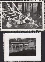 1942 Szabó Gyula: A hévízi gyógyfürdő régi fürdőháza, 2 db fotó, 4x6 és 6x9 cm