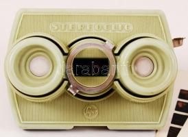 cca 1960-1970 Térhatású, erotikus képek Stereoclic nézőkével együtt, 4 vetítőkártyán 32 sztereo képp...