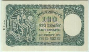 Szlovákia 1940. 100K "SPECIMEN" T:I Slovakia 1940. 100 Korun "SPECIMEN" C:UNC Krause 10s