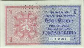Német 3. Birodalom/Cseh-Morva Protektorátus 1940. 1K "SPECIEMEN" perforációval T:I
German ...