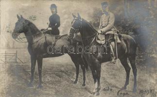 Franz Joseph and Elisabeth on horseback