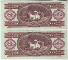 1993. 100Ft (2x) egymás utáni sorszámmal és nyomdai festékfoltokkal T:I,I- 
Adamo F38