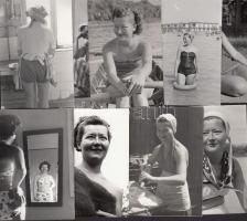 cca 1950-1960 Bájos kis feleség, kilencféle szerepben, 9 db fotó, 9x6 cm