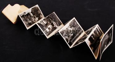 cca 1940 Barasits fotó: Fonyód, 10 db 4,5x8 cm-es képet tartalmazó eredeti fénykép leporellóba hajto...