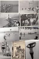 cca 1950-1970 Balatoni életképek, 9 db 6x9 cm-es fénykép