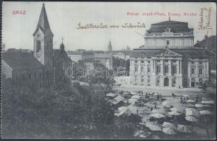 Graz, Kaiser Josef Platz, Evangelische Kirche / square, church (EK)