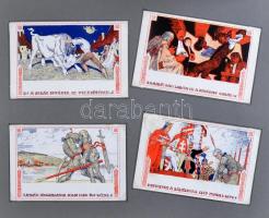 Képeslaptétel, 254 háború előtti vegyes lap, magyar és külföldi városképes és motívum, albumban és d...