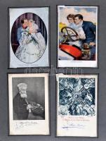 Képeslaptétel, 254 háború előtti vegyes lap, magyar és külföldi városképes és motívum, albumban és d...