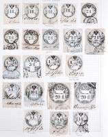 Ausztria okmánybélyeg speciál gyűjtemény a kezdetektől az 1920-as évekig, kb 2.200-2.500 db benne ma...