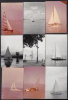cca 1950-1970 Balatoni vitorlások, 9 db fotó, 6x9 cm