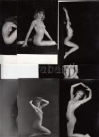 cca 1960-1970 Portfólió egy kezdő fotómodellről, finoman erotikus műtermi aktfotó, 13 db / 13 erotic...