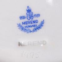 Herendi virág mintás áttört dísztál, kézzel festett, jelzett, hibátlan, 26×34 cm