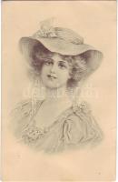 Hölgyet ábrázoló grafikus lap