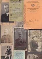 cca 1910-1963 Vegyes igazolvány tétel (Könnyűipari Minisztérium igazolvány, Kiváló Dolgozó igazolvány, Magyar Királyi Államvasutak Személyazonossági igazolójegy, Budapest Székesfővárosi Közlekedési Részvénytársaság személyazonossági igazolójegy, Shirley Temple Club stb.), 13 db