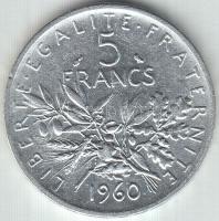Franciaország 1960. 5Fr Ag T:2
France 1960. 5 Francs Ag C:XF
Krause KM#926