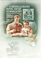 1953 Bélyeggyűjtés propaganda kártya