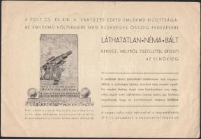 cca 1930-1940 A volt cs. és kir. 6. vártüzér ezred emlékművének felállítására szervezett láthatatlan néma bál adományozó felkérése