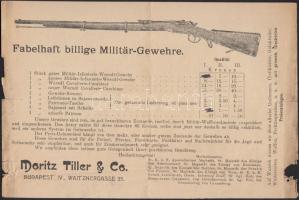 cca 1920-1930 Mesés olcsó katona fegyverek, reklám szórólap illusztrálva német és magyar nyelven, kissé szakadt