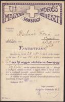 1917 Bp., Tanúsítvány Új magyar Vöröskereszt sorsjegy jegyzéséről és részletfizetésről