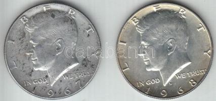 Amerikai Egyesült Államok 1967-1968 1/2$ Ag "Kennedy" (2x) T:2-,3 USA 1967-1968. 1/2 Dollar Ag "Kennedy" C:VF,F Krause KM#202a