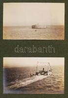 cca 1900-1910 Fotóalbum óceánjáró hajókról, kikötőről, tengerparti városról, 24 db fotó, 8x14 cm