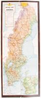 1954 Railway Map of Sweden (Svédország vasúti térképe), Swedish State Railways, 71x29 cm