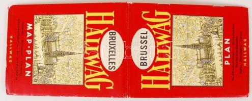 1958 Bruxelles map (Brüsszel térkép), Hallwag, 55x60 cm