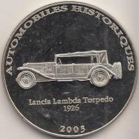 Kongó 2003. 10Fr Lancia Lambda Torpedo - 1926 T:PP Congo 2003. 10 Francs CuNi Lancia Lambda Torpedo - 1926 C:PP