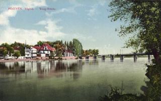 Pöstyén Vág híd; Fuchs Margit kiadása / bridge