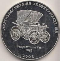 Kongó 2002. 10Fr Peugeot Vis á Vis 1892 T:PP Congo 2002. 10 Francs CuNi Peugeot Vis á Vis 1892 C:PP