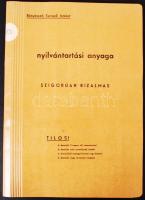 1950-1957 Szigorúan bizalmas nyilvántartási anyag Forgó Katalinról, 25 lapot tartalmazó személyi dosszié