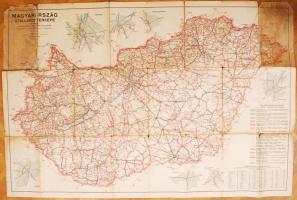1947 Magyarország útállapot térképe, Magyar Földrajzi Intézet, Budapest, 110x75 cm