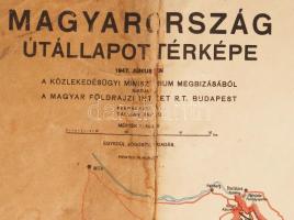 1947 Magyarország útállapot térképe, Magyar Földrajzi Intézet, Budapest, 110x75 cm