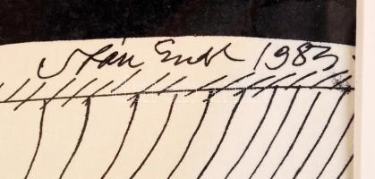 Szász Endre (1926-2003): Bölcs kupával. Szitanyomat, papír, jelzett, 50×70 cm