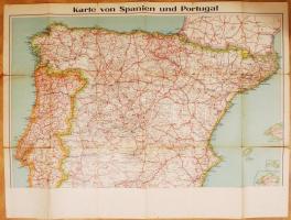 2 db német nyelvű térkép / 2 maps (Spain and Portugal)-Österreichisch-italienische Grenzgebiete mit ...